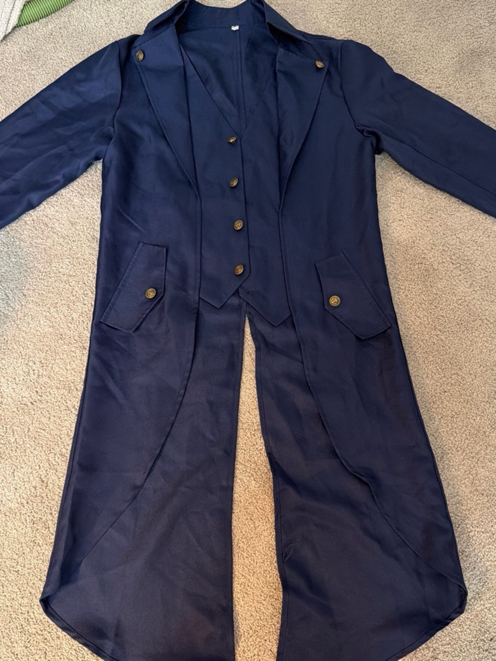 Spirit Navy Tailcoat-Style Women's Coat with Vest Detail